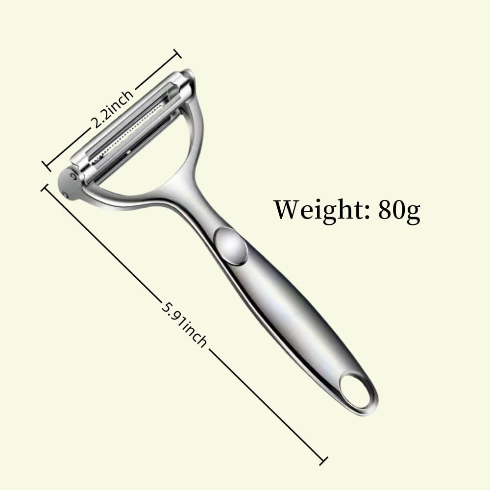Dual Stainless Steel Vegetable Peeler Silver 18x8.2x2.4centimeter