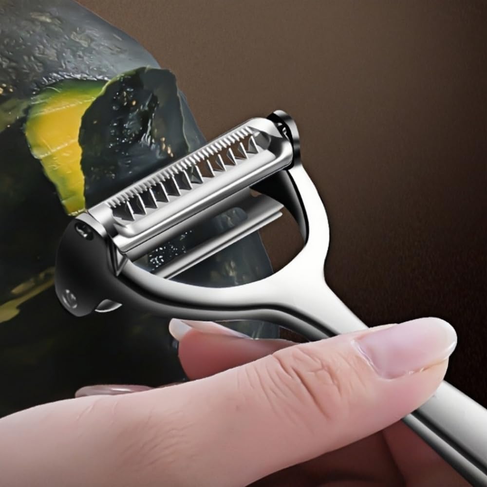 Dual Stainless Steel Vegetable Peeler Silver 18x8.2x2.4centimeter