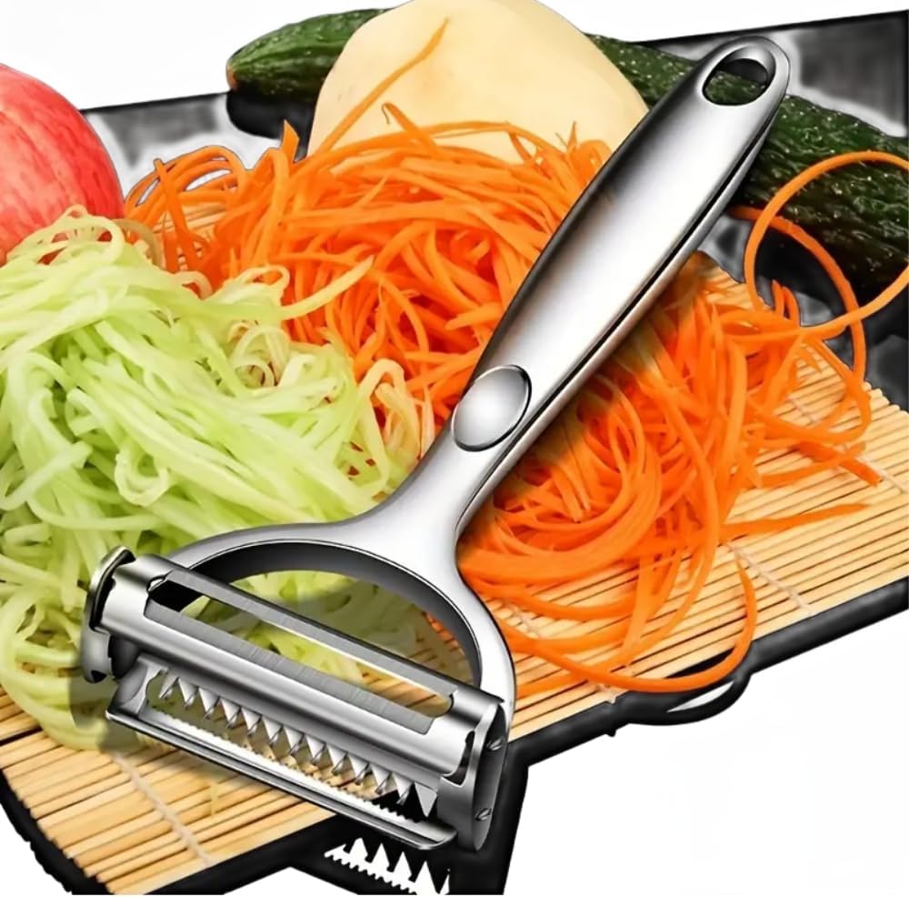 Dual Stainless Steel Vegetable Peeler Silver 18x8.2x2.4centimeter