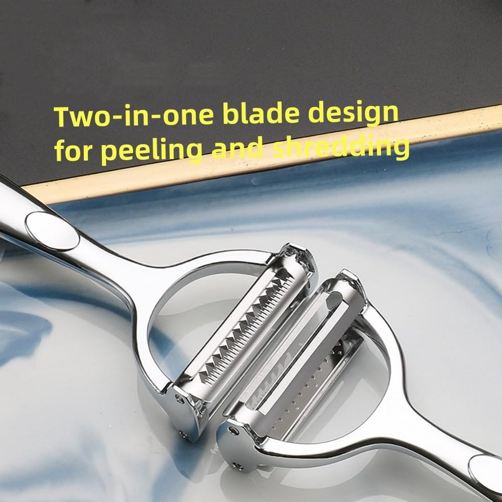 Dual Stainless Steel Vegetable Peeler Silver 18x8.2x2.4centimeter