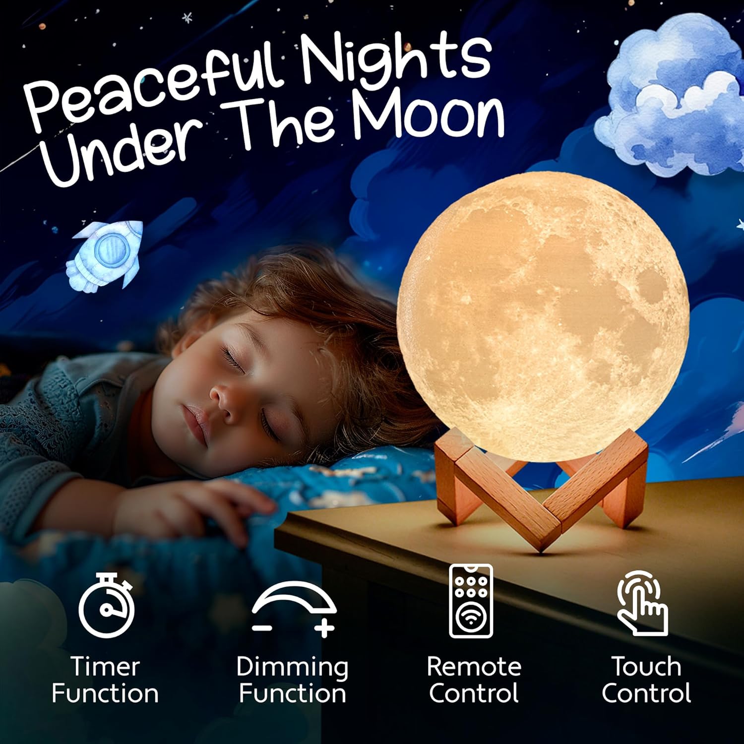 Moon Rechargeable Small Night Lamp